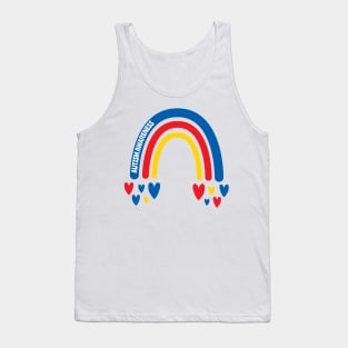 Autism Awareness Rainbow with hearts Tank Top